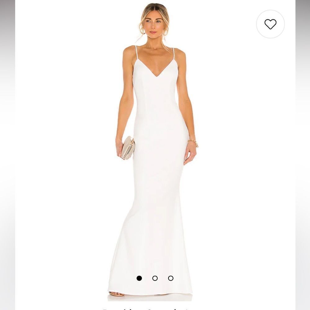 Katie May Bambina Open Back Gown Maxi Dress in Ivory.Size M